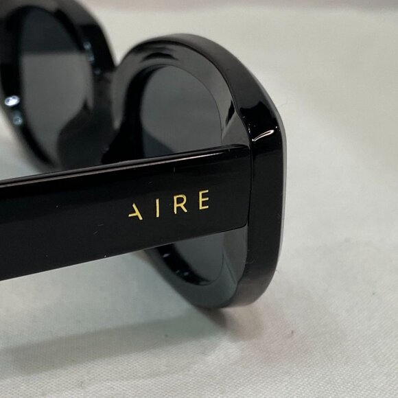 AIRE Affinity Oval Sunglasses Black Frame Smoke Mono Lens Unisex NWOT - Picture 5 of 11